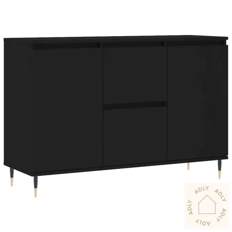 Skjenk Svart Eik 104X35X70 Cm Konstruert Tre