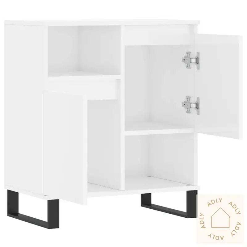 Skjenk Høyglans Hvit 60X35X70 Cm Konstruert Tre