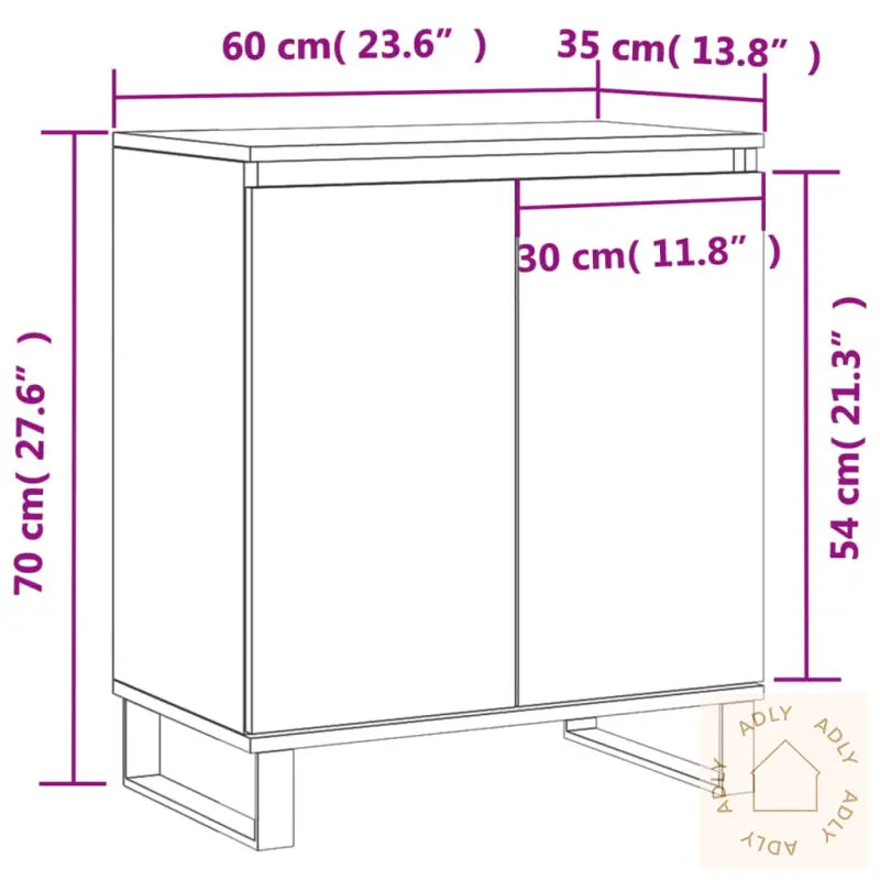 Skjenk Røkt Eik 60X35X70 Cm Konstruert Tre