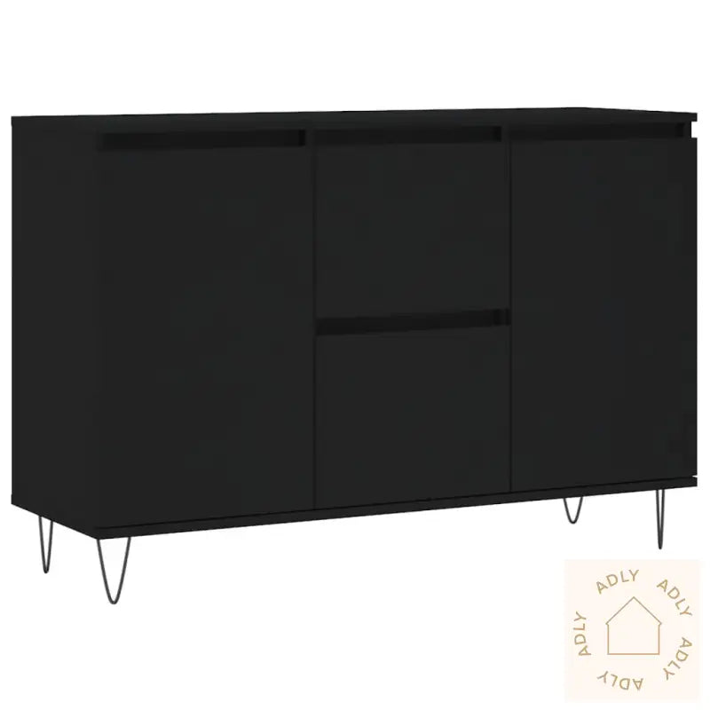 Skjenk Svart Eik 104X35X70 Cm Konstruert Tre