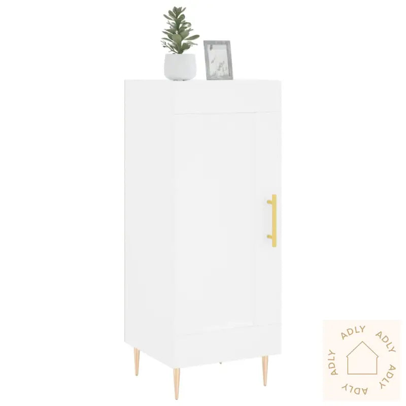 Skjenk Hvit 34,5X34X90 Cm Konstruert Tre