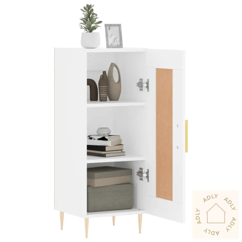 Skjenk Hvit 34,5X34X90 Cm Konstruert Tre