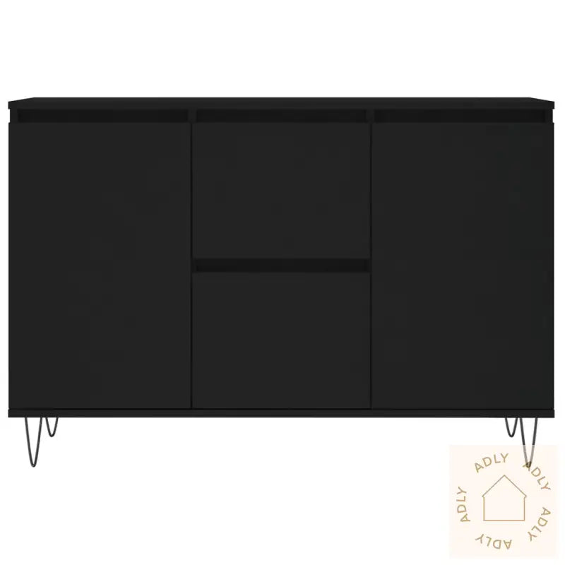 Skjenk Svart Eik 104X35X70 Cm Konstruert Tre