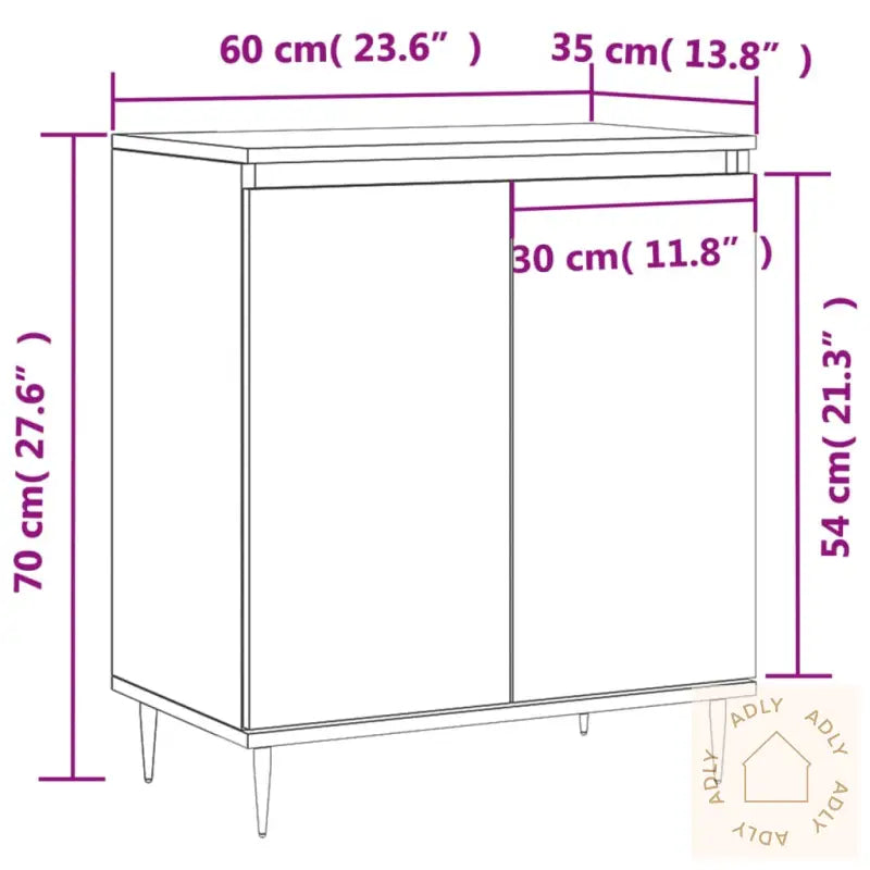 Skjenk Røkt Eik 60X35X70 Cm Konstruert Tre