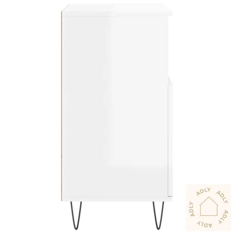 Skjenk Høyglans Hvit 60X35X70 Cm Konstruert Tre