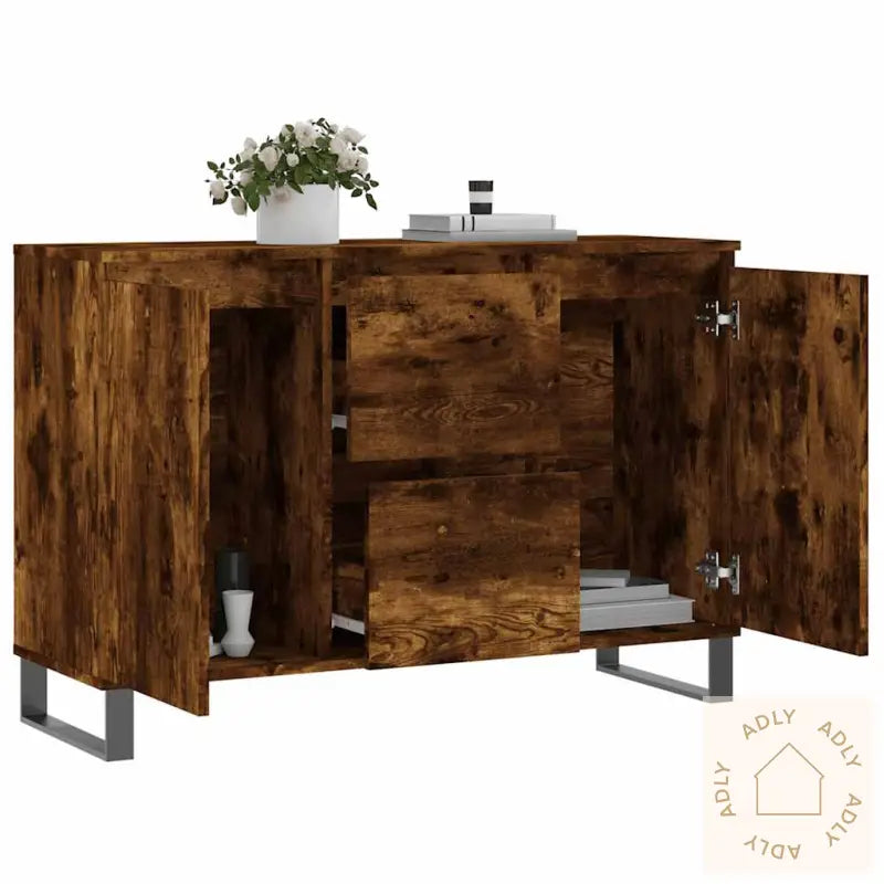 Skjenk Røkt Eik 104X35X70 Cm Konstruert Tre