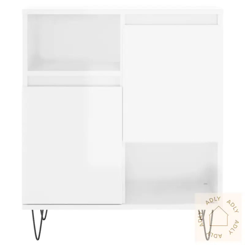 Skjenk Høyglans Hvit 60X35X70 Cm Konstruert Tre