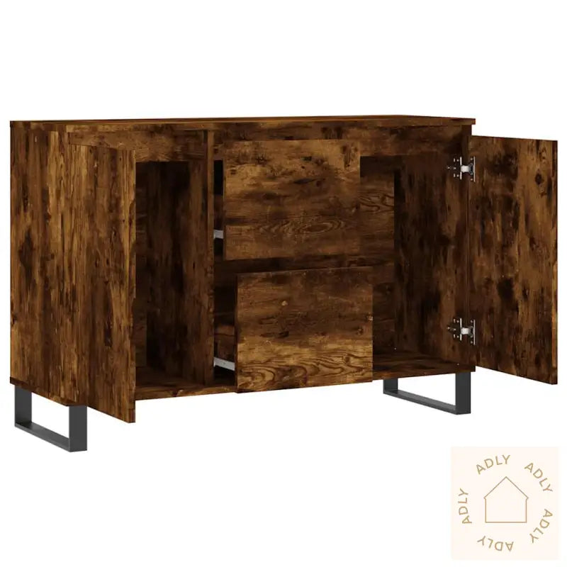 Skjenk Røkt Eik 104X35X70 Cm Konstruert Tre