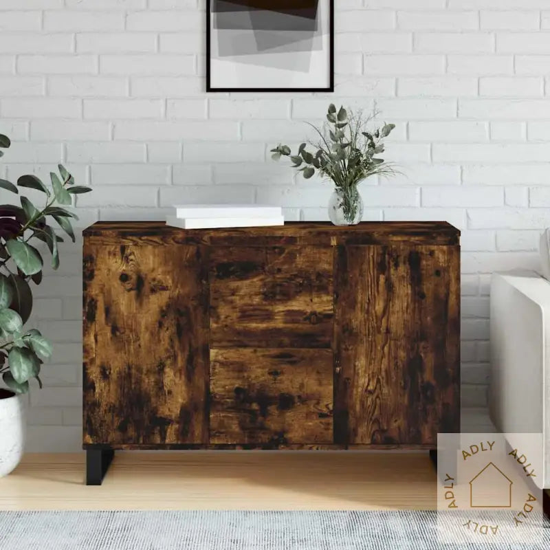 Skjenk Røkt Eik 104X35X70 Cm Konstruert Tre