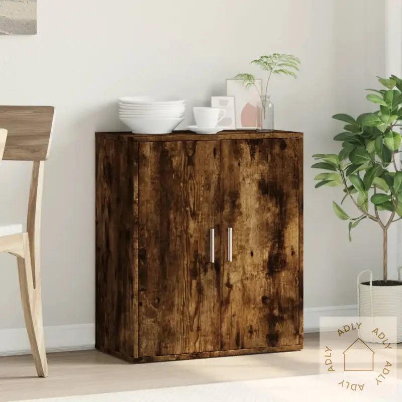 Skjenk Røkt Eik 60X31X70 Cm Konstruert Tre