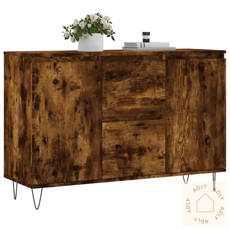 Skjenk Røkt Eik 104X35X70 Cm Konstruert Tre