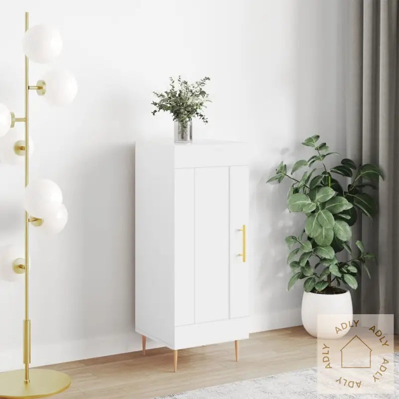 Skjenk Hvit 34,5X34X90 Cm Konstruert Tre