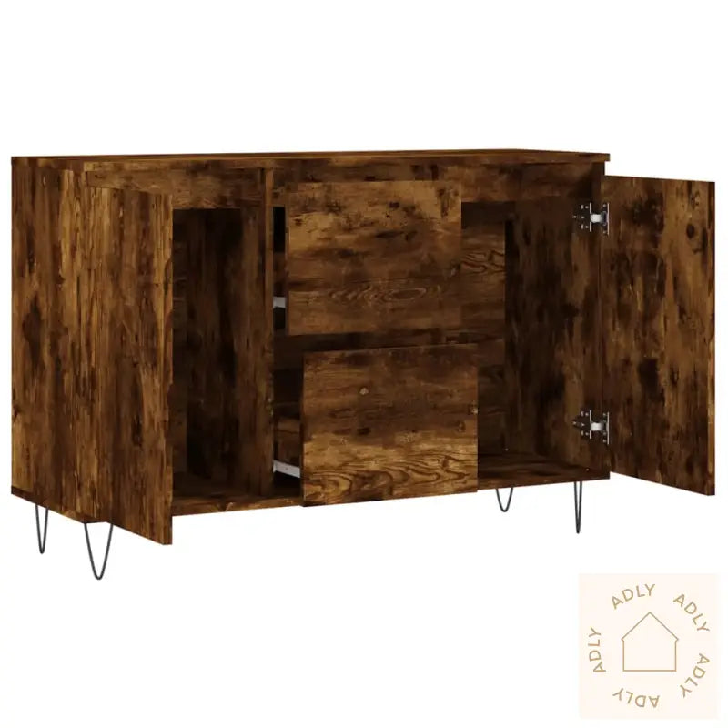 Skjenk Røkt Eik 104X35X70 Cm Konstruert Tre