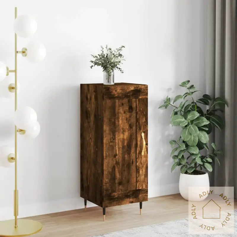 Skjenk Røkt Eik 34,5X34X90 Cm Konstruert Tre