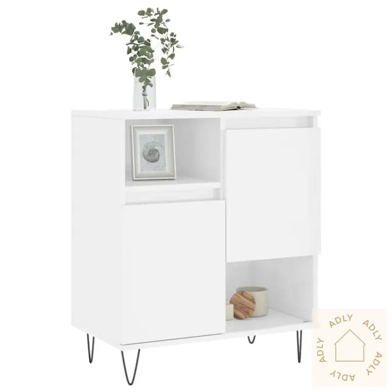 Skjenk Høyglans Hvit 60X35X70 Cm Konstruert Tre