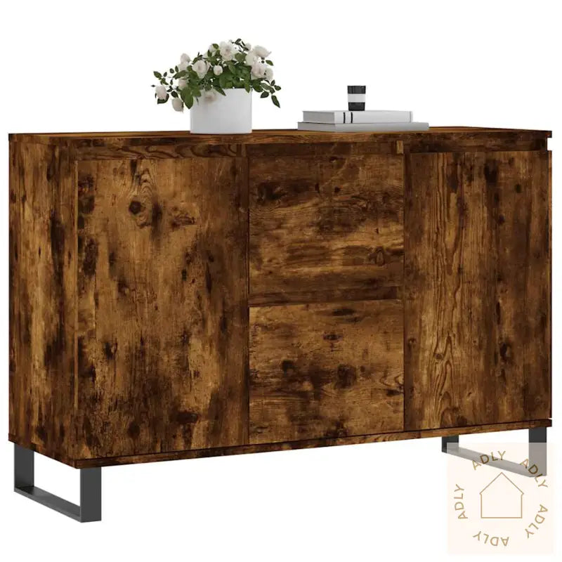 Skjenk Røkt Eik 104X35X70 Cm Konstruert Tre