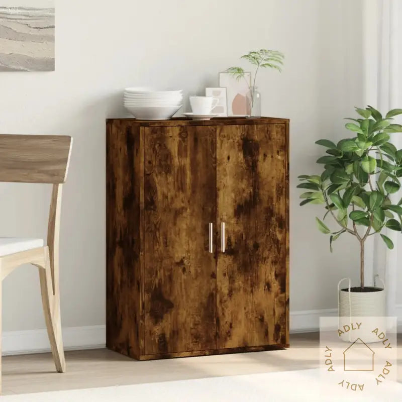 Skjenk Røkt Eik 60X31X84 Cm Konstruert Tre