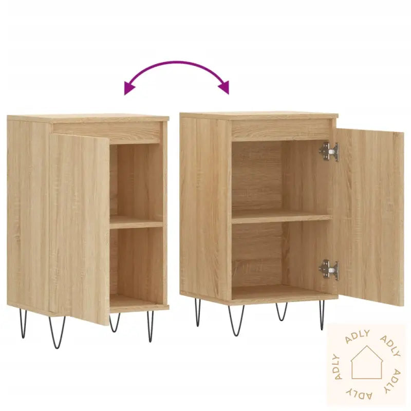 Skjenker 2 Stk Sonoma Eik 40X35X70 Cm Konstruert Tre