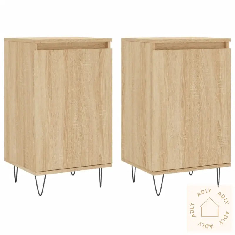 Skjenker 2 Stk Sonoma Eik 40X35X70 Cm Konstruert Tre