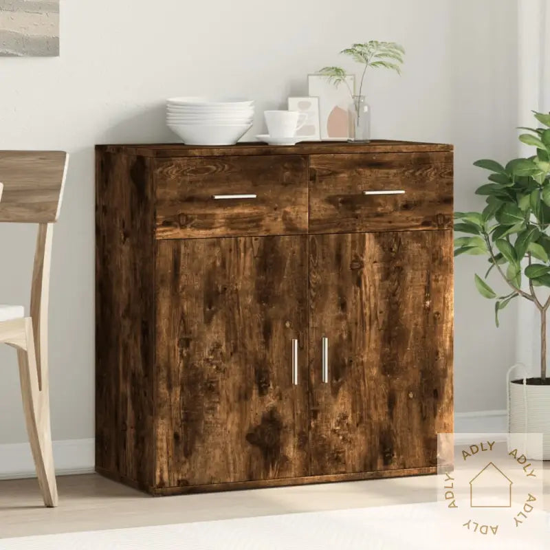 Skjenk Røkt Eik 79X38X80 Cm Konstruert Tre