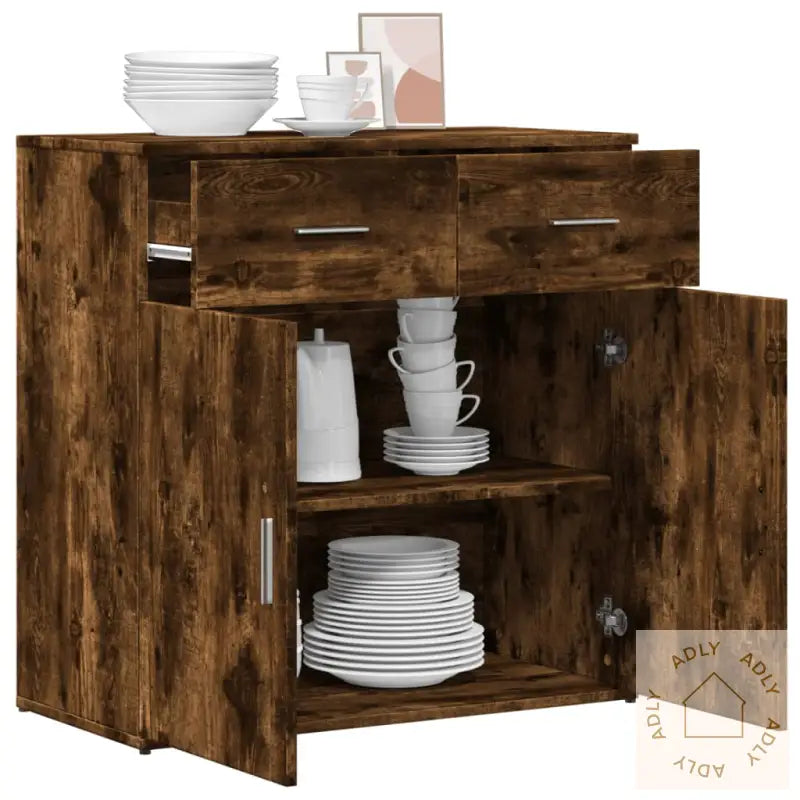 Skjenk Røkt Eik 79X38X80 Cm Konstruert Tre