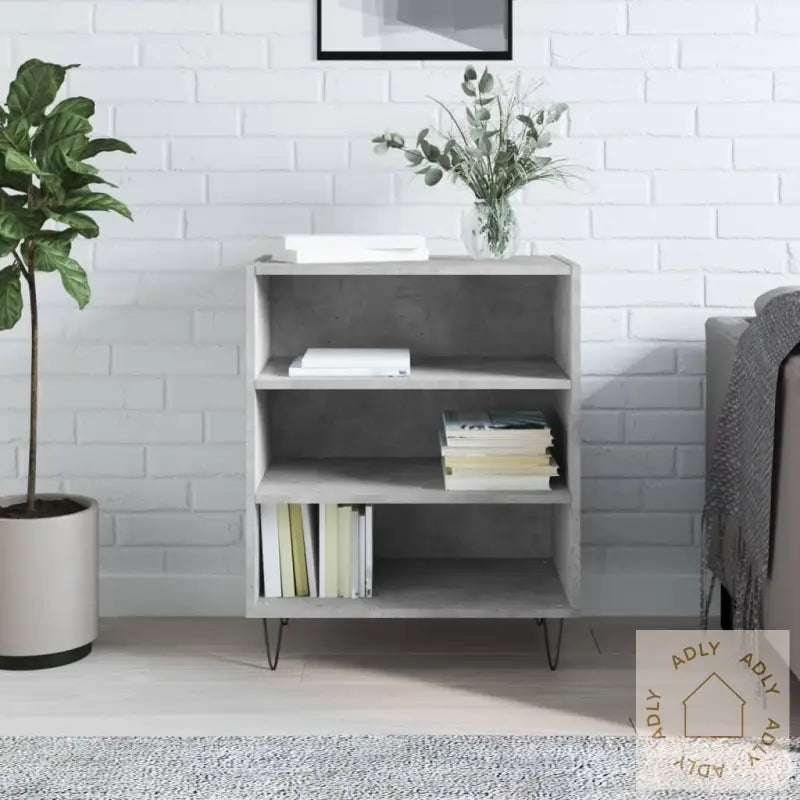 Skjenk Betonggrå 57X35X70 Cm Konstruert Tre