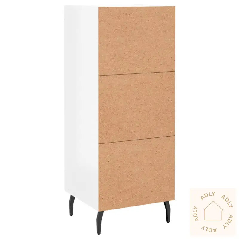 Skjenk Høyglans Hvit 34,5X34X90 Cm Konstruert Tre