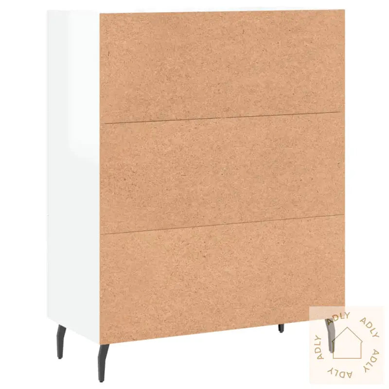 Skjenk Høyglans Hvit 69,5X34X90 Cm Konstruert Tre