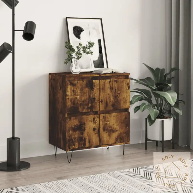 Skjenk Røkt Eik 60X35X70 Cm Konstruert Tre