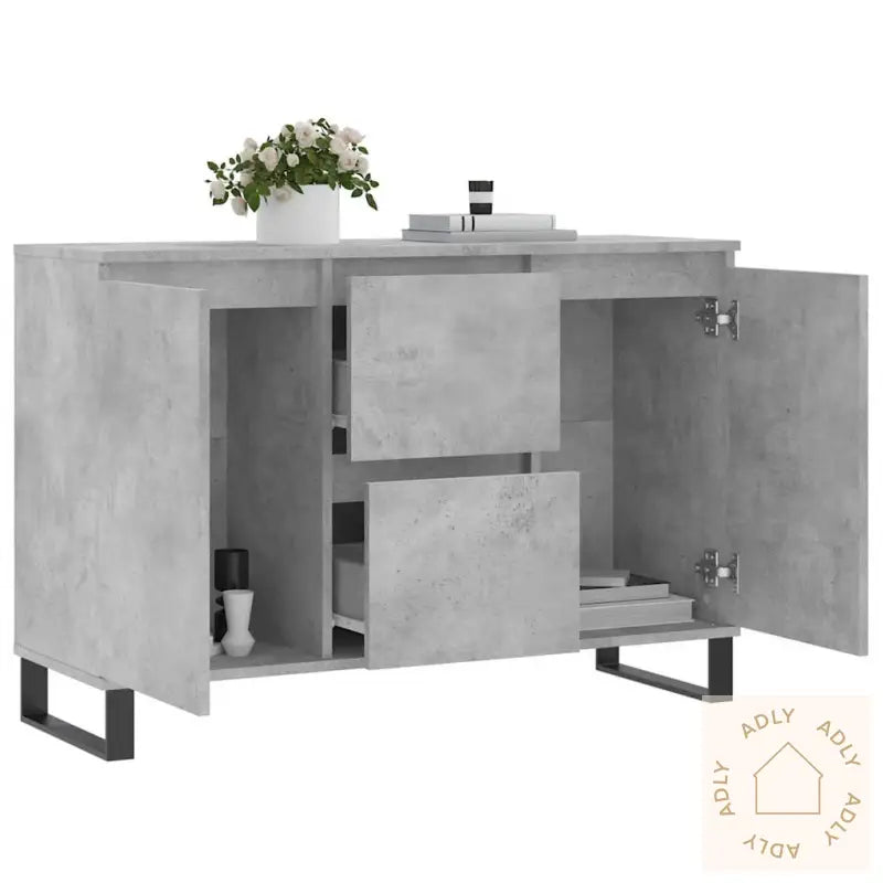 Skjenk Grå 104X35X70 Cm Konstruert Tre