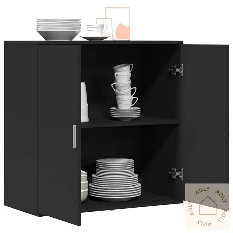 Skjenk Svart 79X38X80 Cm Konstruert Tre