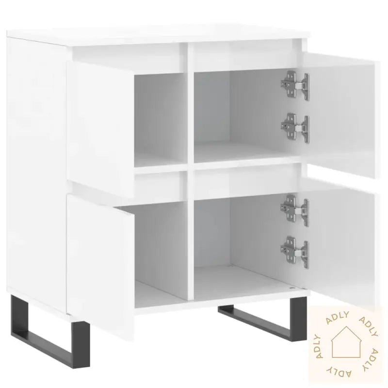 Skjenk Høyglans Hvit 60X35X70 Cm Konstruert Tre