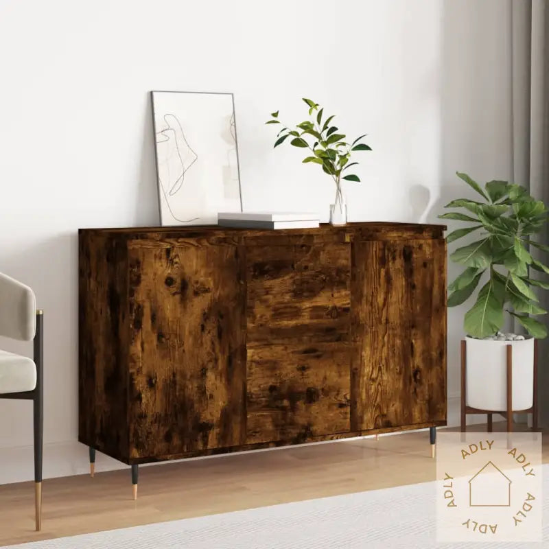 Skjenk Røkt Eik 104X35X70 Cm Konstruert Tre