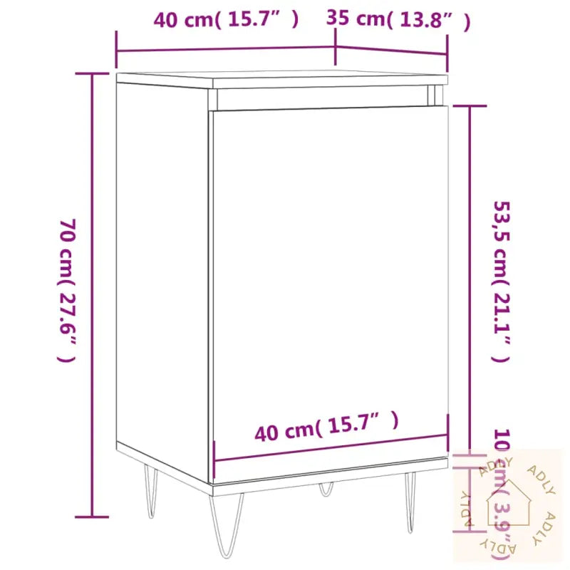 Skjenk Røkt Eik 40X35X70 Cm Konstruert Tre