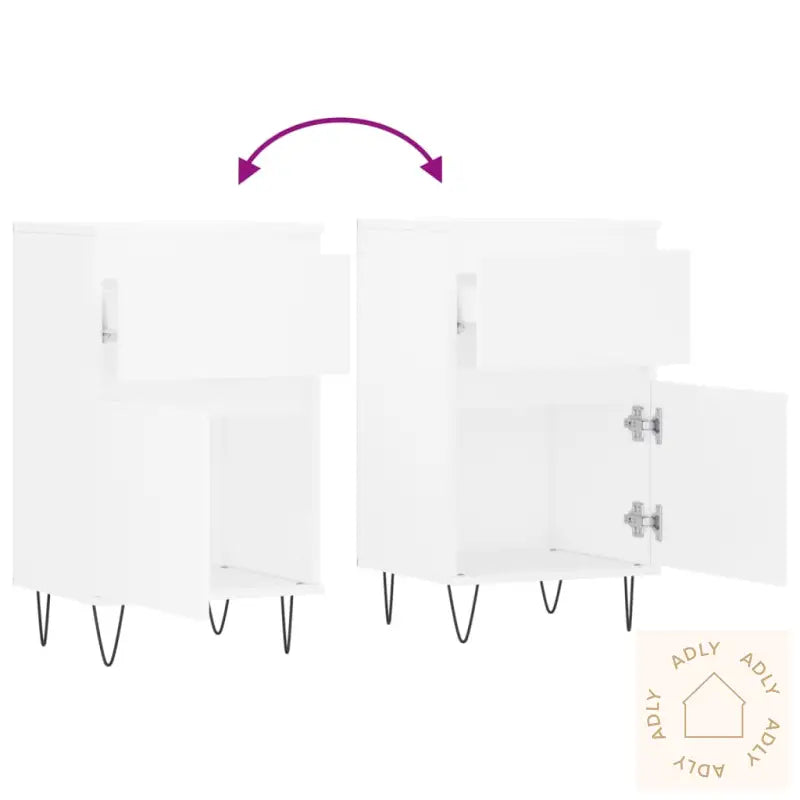 Skjenk Hvit 40X35X70 Cm Konstruert Tre