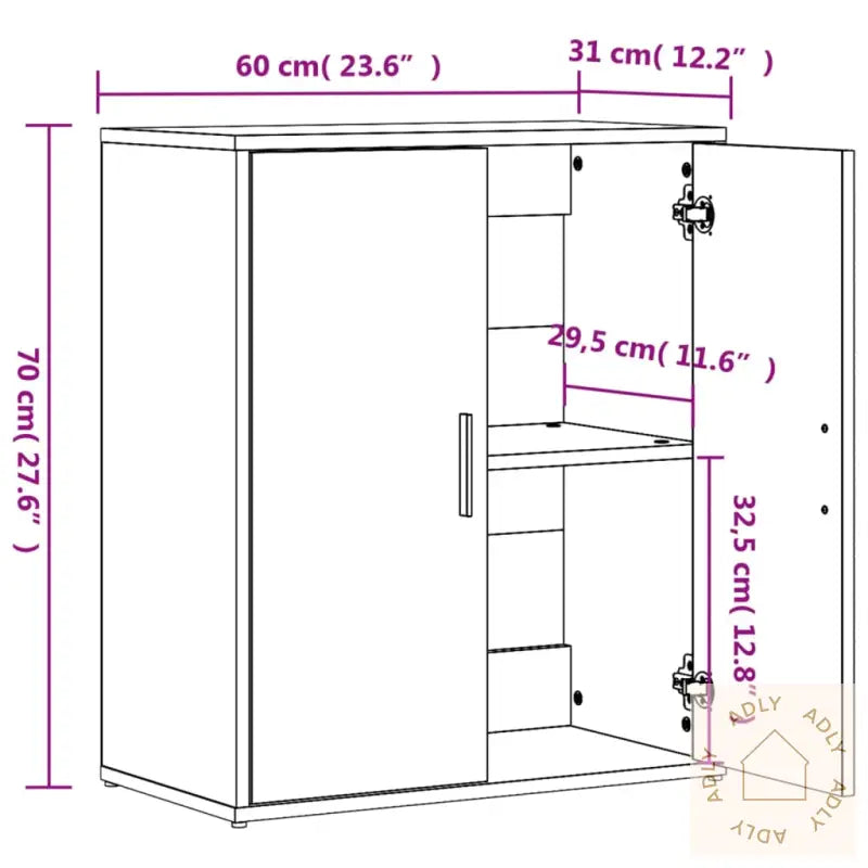 Skjenk Hvit 60X31X70 Cm Konstruert Tre