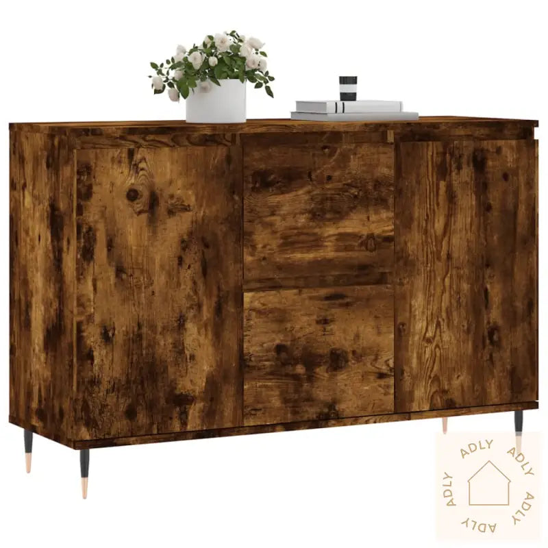 Skjenk Røkt Eik 104X35X70 Cm Konstruert Tre