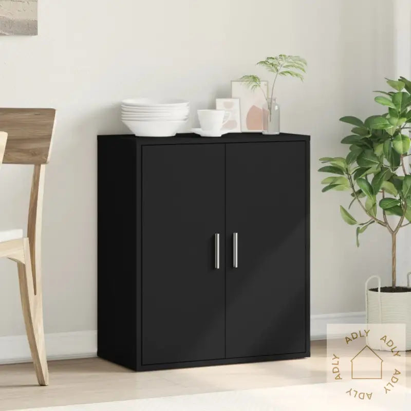 Skjenk Svart 79X38X80 Cm Konstruert Tre