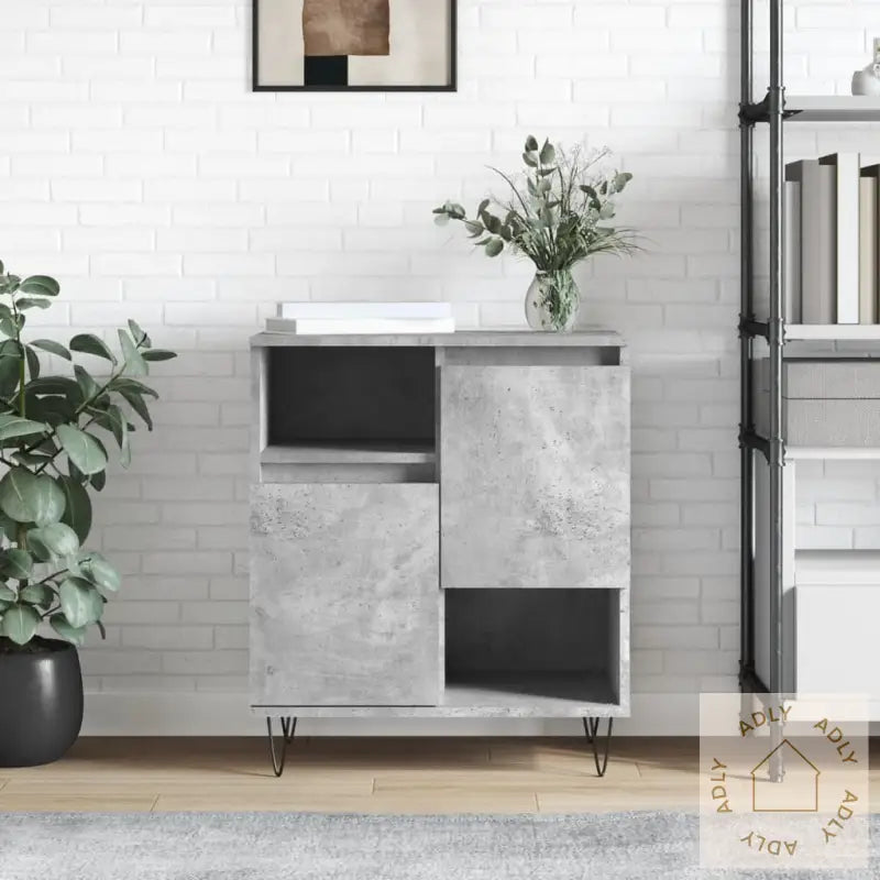 Skjenk Betonggrå 60X35X70 Cm Konstruert Tre
