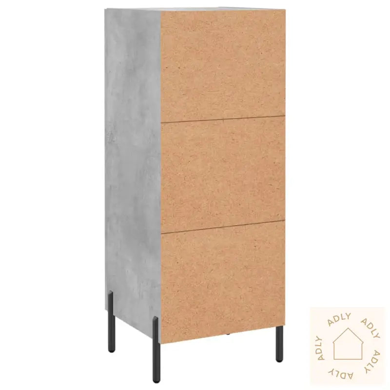 Skjenk Betonggrå 34,5X34X90 Cm Konstruert Tre