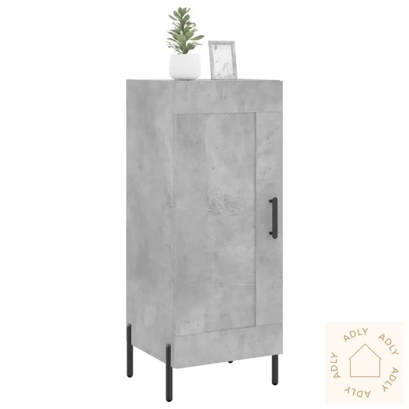 Skjenk Betonggrå 34,5X34X90 Cm Konstruert Tre