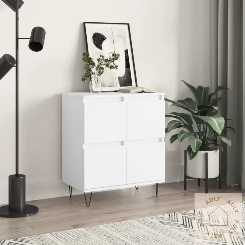 Skjenk Hvit 60X35X70 Cm Konstruert Tre