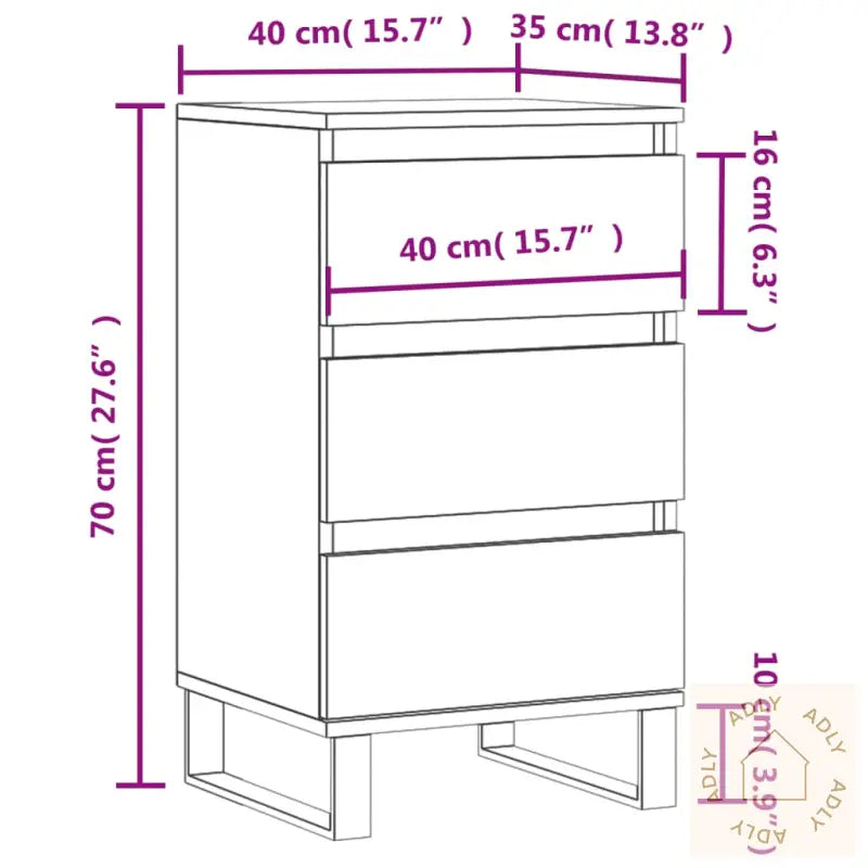 Skjenk Røkt Eik 40X35X70 Cm Konstruert Tre