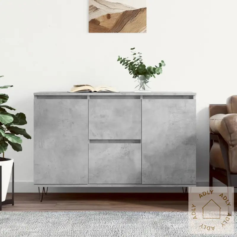 Skjenk Betonggrå 104X35X70 Cm Konstruert Tre