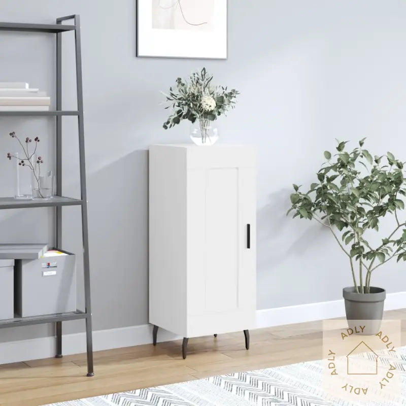 Skjenk Hvit 34,5X34X90 Cm Konstruert Tre