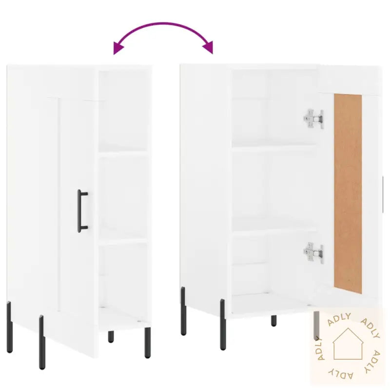 Skjenk Hvit 34,5X34X90 Cm Konstruert Tre