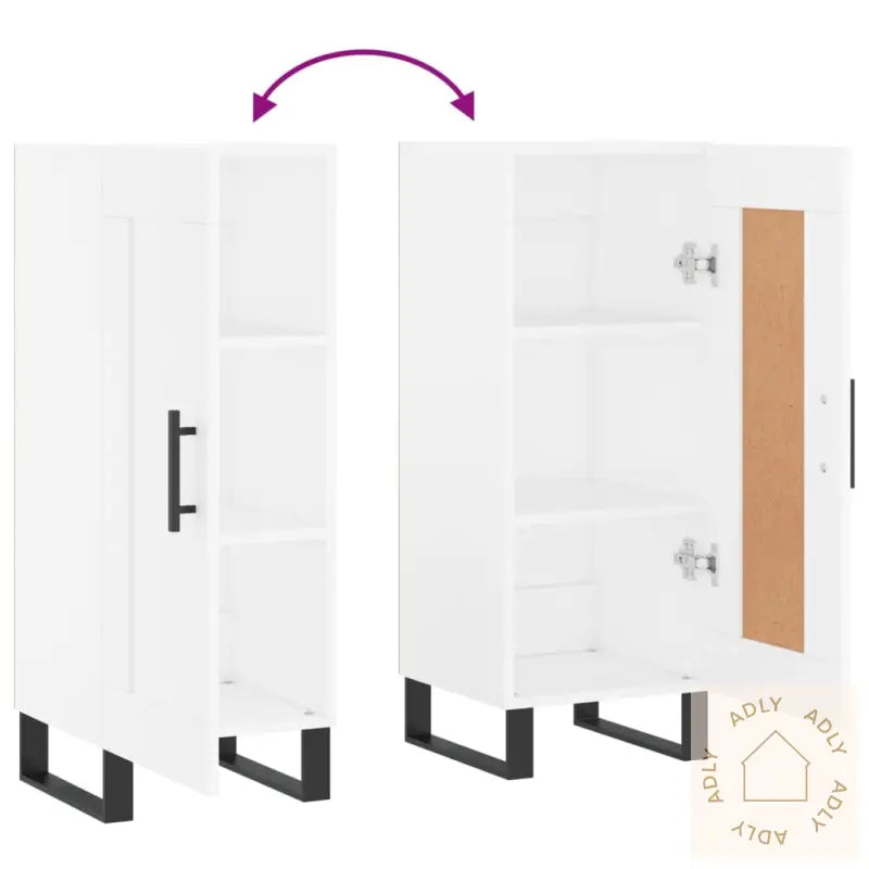 Skjenk Hvit 34,5X34X90 Cm Konstruert Tre