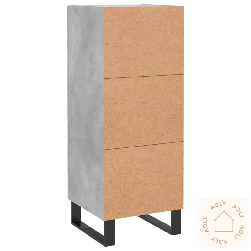 Skjenk Betonggrå 34,5X34X90 Cm Konstruert Tre