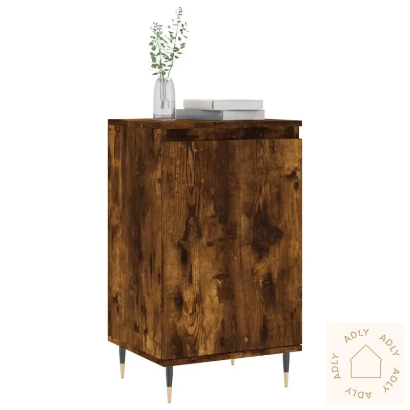 Skjenker 2 Stk Røkt Eik 40X35X70 Cm Konstruert Tre