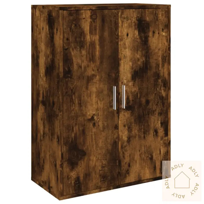 Skjenker 2 Stk Røkt Eik 60X31X84 Cm Konstruert Tre
